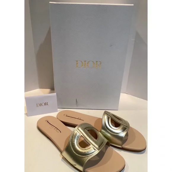 Dior | Shoes | Christian Dior Sandal D Club Light Gold